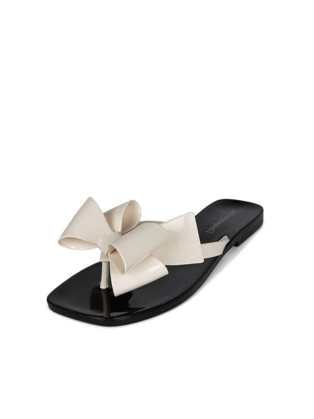 Jeffrey Campbell Size 6 Sugary Sandals black with cream bow NWT - Picture 2 of 7